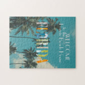 Palm Tree Florida Beach House aan Favorieten toege Legpuzzel (Horizontaal)