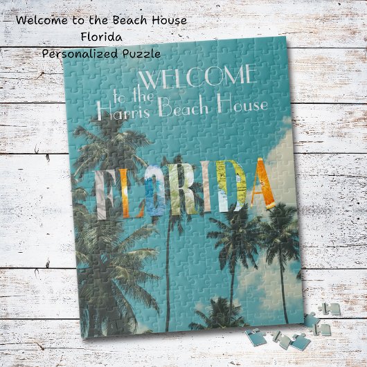 Palm Tree Florida Beach House aan Favorieten toege Legpuzzel