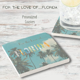 Palm Tree Florida Beach Stone Onderzetter