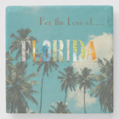 Palm Tree Florida Beach Stone Onderzetter (Voorkant)