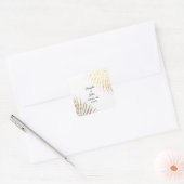 Palm Tree Foliage Gold Foil Leaves Weddings 2022 Vierkante Sticker (Envelop)