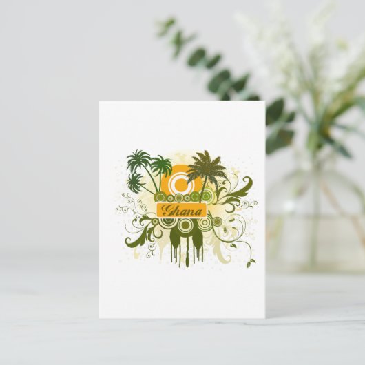 Palm Tree Ghana Briefkaart (Staand voorkant)