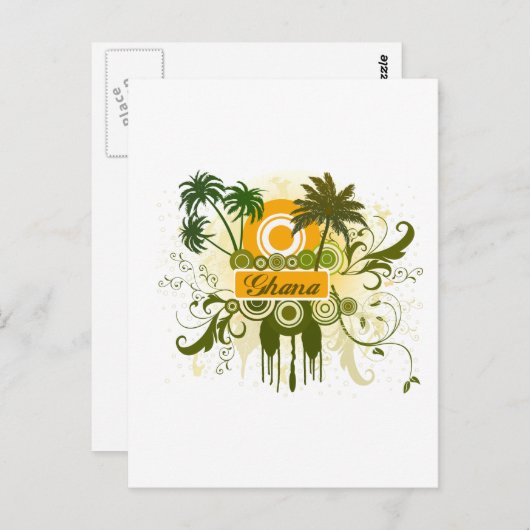 Palm Tree Ghana Briefkaart (Voorkant / Achterkant)