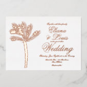 Palm Tree Gold Summer Weddenschap geperst Folie Uitnodiging (Voorkant)