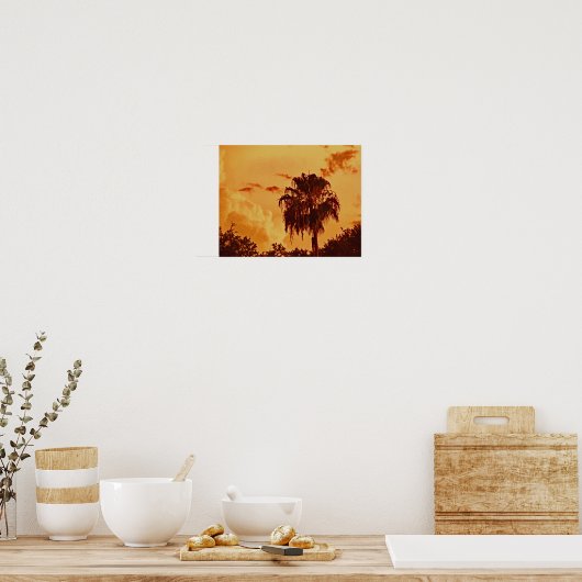 Palm Tree Golden Hour Poster (Keuken)