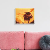 Palm Tree Gouden Uur Uitgerekt Canvas Print (Insitu (Woonkamer))