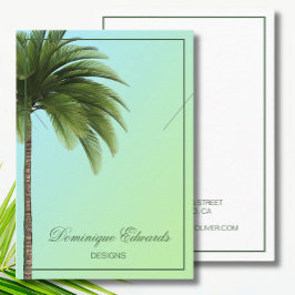 Palm Tree Green Modern Display Visitekaartje