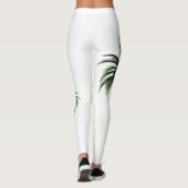 Palm Tree Green White Summer Vibes Mode vrouwen Leggings (Achterkant)