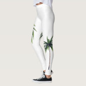 Palm Tree Green White Summer Vibes Mode vrouwen Leggings (Links)