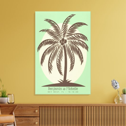 Palm Tree Guest Book Canvas - 150 ruimtes (Insitu (Woonkamer))