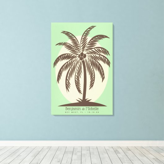 Palm Tree Guest Book Canvas - 150 ruimtes (Insitu (Houten vloer))