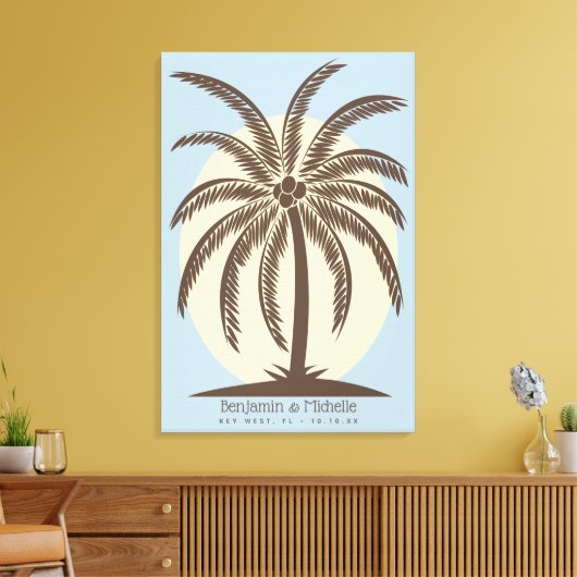 Palm Tree Guest Book Canvas - 250 ruimtes (Insitu (Woonkamer))