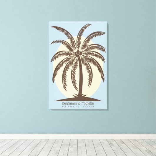 Palm Tree Guest Book Canvas - 250 ruimtes (Insitu (Houten vloer))