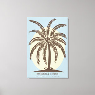 Palm Tree Guest Book Canvas - 250 ruimtes Afdruk
