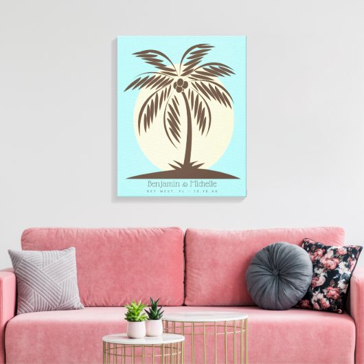 Palm Tree Guest Book Canvas - 50 ruimtes (Insitu (Woonkamer))
