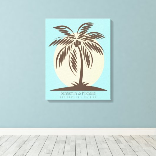 Palm Tree Guest Book Canvas - 50 ruimtes (Insitu (Houten vloer))