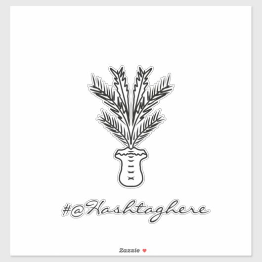 Palm Tree Hand Drawn Name Script Car Sticker (Vel)