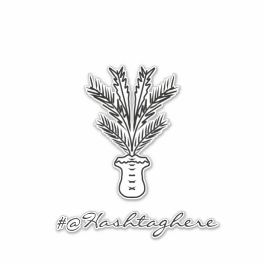 Palm Tree Hand Drawn Name Script Car Sticker (Voorkant)