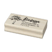Palm Tree Handschrift Familienaam Retouradres Rubberstempel (Stempel)