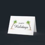 Palm Tree Happy Holidays Tropical Beach Christmas Kaart<br><div class="desc">Palm Tree Happy Holidays Tropical Beach Christmas Card</div>