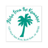 Palm Tree Hawaïaanse retouradres stempel op maat (Design)