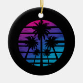 Palm Tree Hawaiian Beach Summer Vacation Keramisch Ornament (Voorkant)