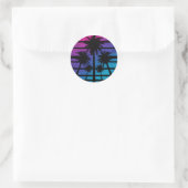 Palm Tree Hawaiian Beach Summer Vacation Ronde Sticker (Tas)