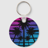 Palm Tree Hawaiian Beach Summer Vacation Sleutelhanger (Voorkant)