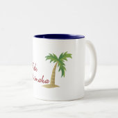Palm Tree hawaiian kerst 2 Tweekleurige Koffiemok (Voorkant rechts)