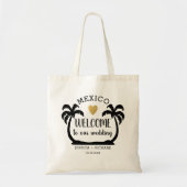 Palm Tree Heart Mexico Destination Wedde Welcome Tote Bag (Voorkant)