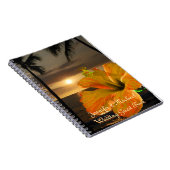 Palm Tree Hibiscus Tropical Weduwboek Notitieboek (Rechterzijde)