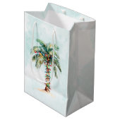 Palm Tree Holiday Beach Kerstmis Medium Cadeauzakje (Voorkant Gekanteld)
