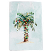 Palm Tree Holiday Beach Kerstmis Medium Cadeauzakje (Voorkant)
