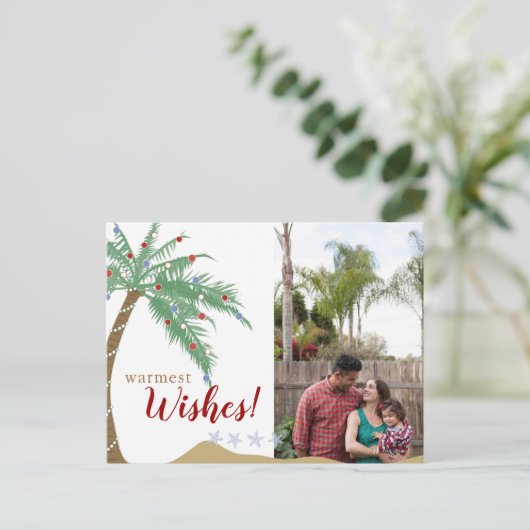 Palm Tree Holiday Photo Briefkaart (Staand voorkant)