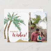 Palm Tree Holiday Photo Briefkaart (Voorkant / Achterkant)