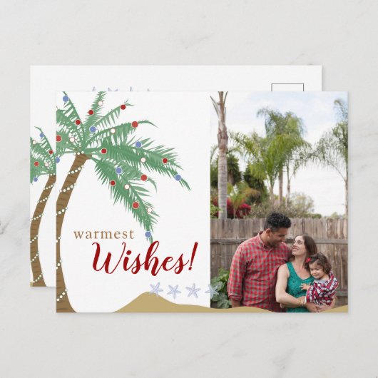 Palm Tree Holiday Photo Briefkaart (Voorkant / Achterkant)