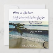 Palm Tree | Huwelijksuitnodiging Semi-Gloss Kaart (Voorkant)