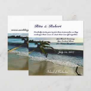 Palm Tree Huwelijksuitnodiging Semi-Gloss Kaart