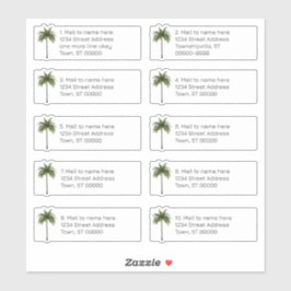 Palm Tree Individuele adres mailinglabels Sticker