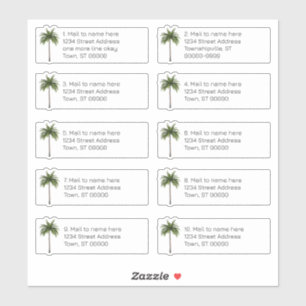 Palm Tree Individuele adres mailinglabels Sticker