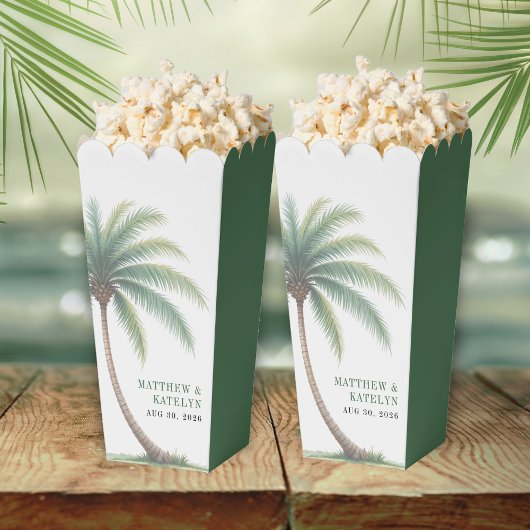 Palm Tree Island Destination Green Wedding Bedankdoosjes