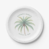 Palm Tree Island Destination Green Wedding Papieren Bordje (Voorkant)