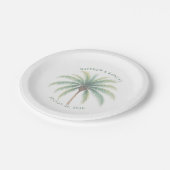 Palm Tree Island Destination Green Wedding Papieren Bordje (Gekanteld)