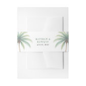 Palm Tree Island Destination Green Wedding Uitnodigingen Wikkel (Voorkant Voorbeeld)
