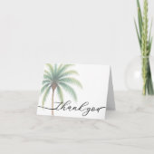 Palm Tree Island Destination Wedding Green Bedankkaart (Voorkant)