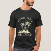 Palm Tree Island Pacific Beach San Diego T-shirt (Voorkant)