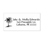 Palm Tree Island Silhouette Personalized Zelfinktende Stempel (Design)