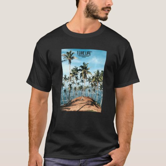 Palm Tree Island Tropical Summer Photo Artwork I L T-shirt (Voorkant)