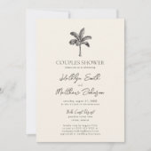 Palm Tree Ivoor Minimalistische Koppels Douche Kaart (Voorkant)