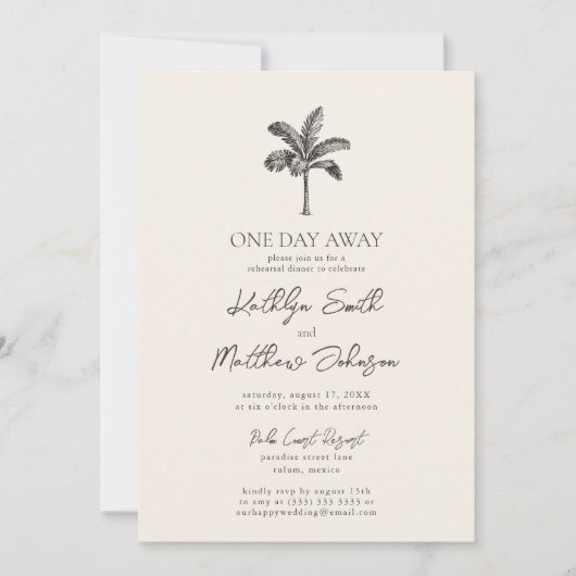 Palm Tree Ivory Minimalist op een dag afstand Kaart (Voorkant)